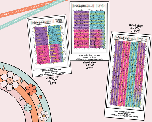 Foiled Livin' the Dream Halloween Headers or Long Strips Planner Stickers for any Planner or Insert