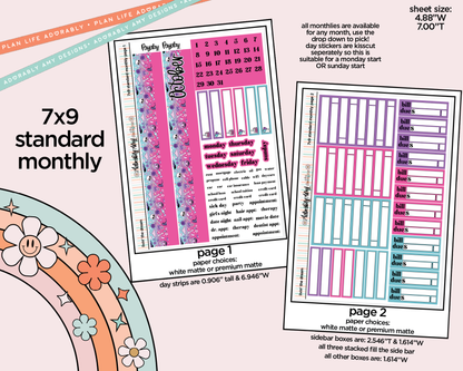 Standard 7x9 Monthly Pick Your Month Livin the Dream Halloween Planner Sticker Kit for some 7x9 Planners