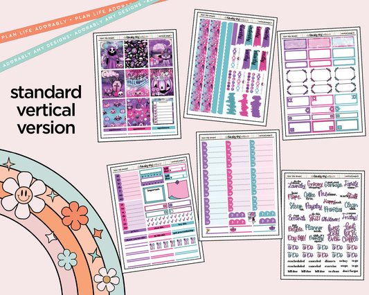 Vertical Livin' the Dream Halloween Weekly Sticker Kit for Vertical Standard Size Planners or Insert