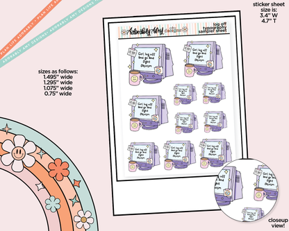 Log Off and Fight Facscim Typography Sampler Planner Stickers - Adorably Amy Designs