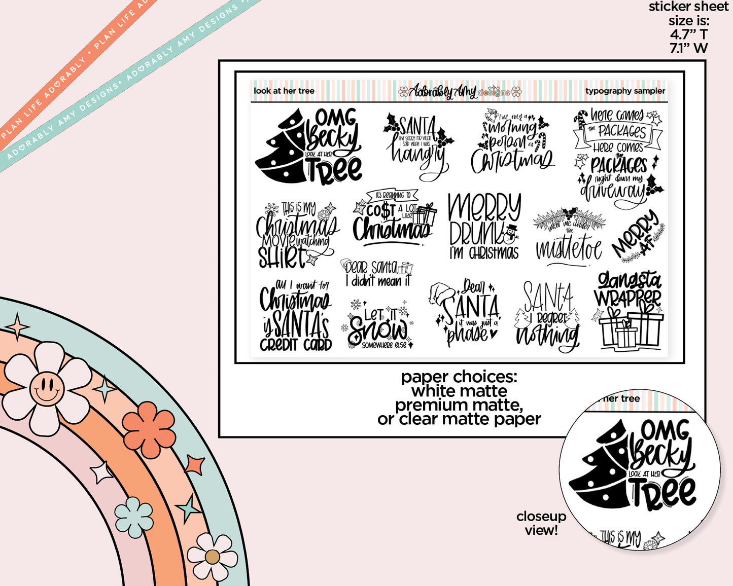 Look at Her Tree Deco Typography Sampler Planner Stickers