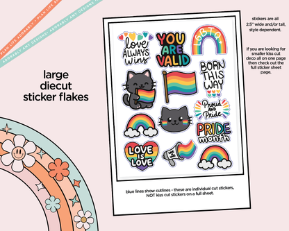 Love Always Wins Kawaii Deco Samplers in 3 Sizes Decorative Planner Stickers - Adorably Amy Designs