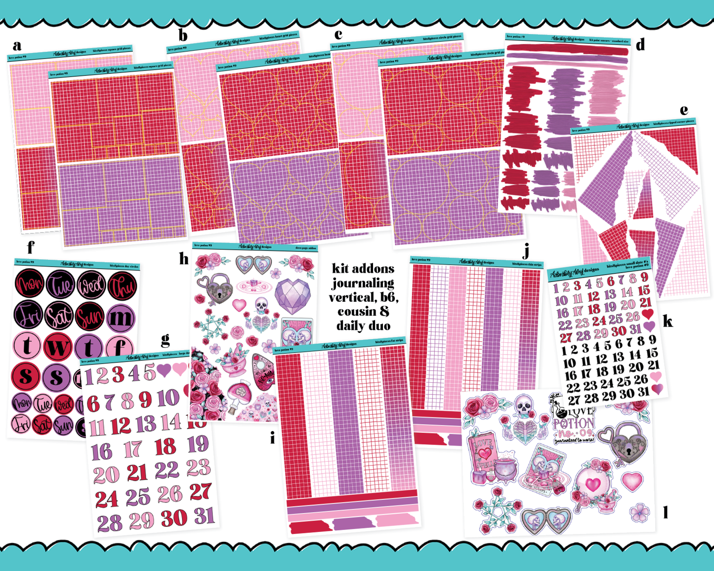 Love Potion #9 Weekly Kit Addons - All Sizes - Deco, Smears and More!