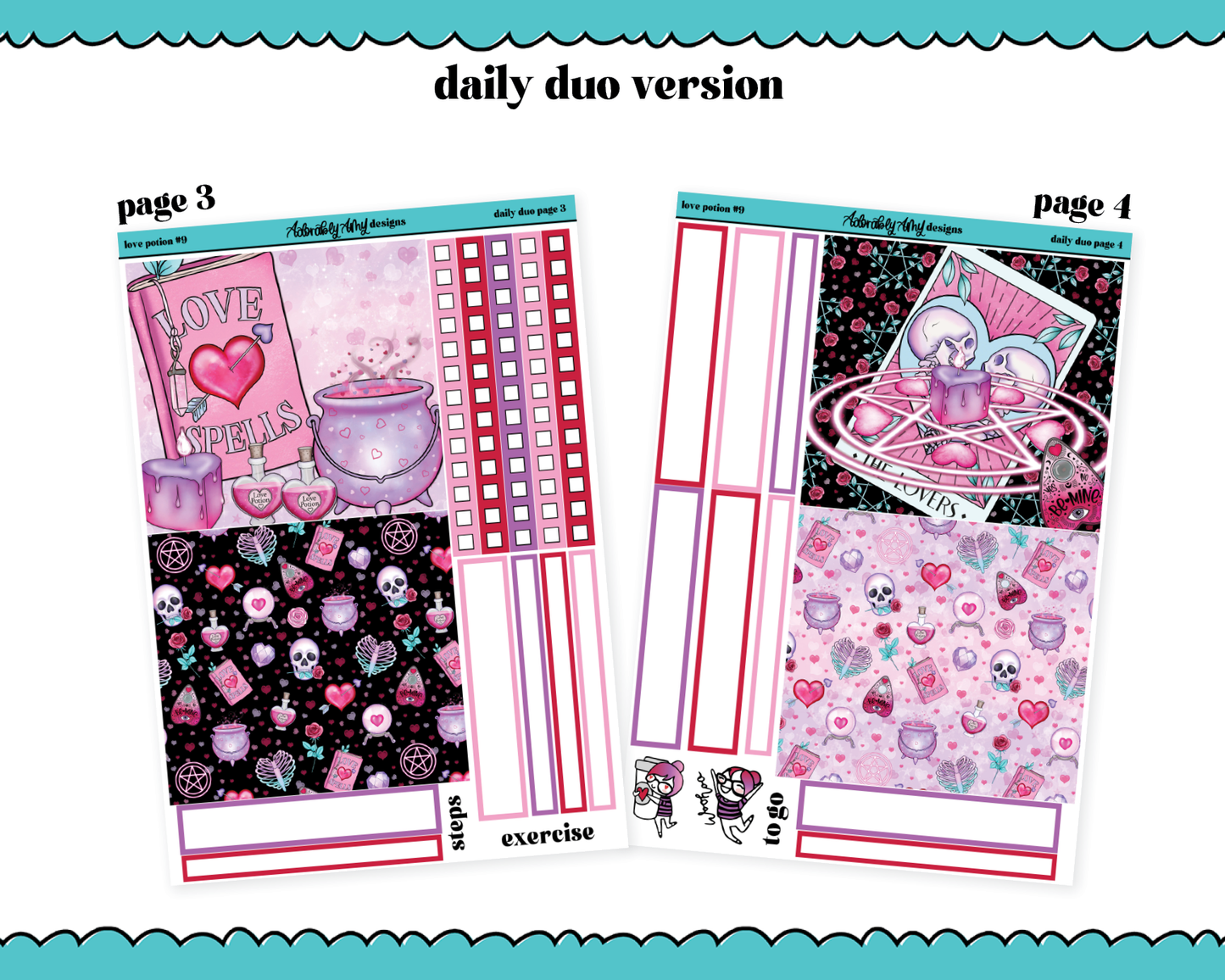 Daily Duo Love Potion #9 Weekly Planner Sticker Kit for Daily Duo Planner