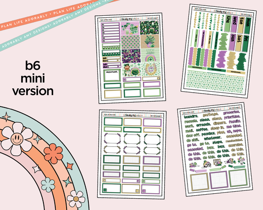 Mini B6 Luck of the Irish Planner Sticker Kit sized for ANY Vertical Insert