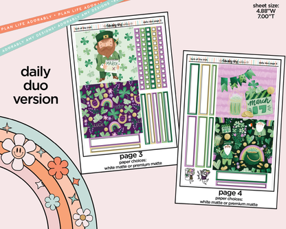 Daily Duo Luck of the Irish Weekly Planner Sticker Kit for Daily Duo Planner