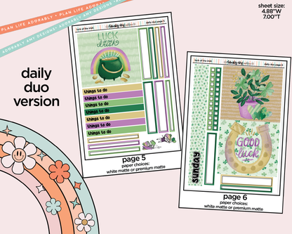 Daily Duo Luck of the Irish Weekly Planner Sticker Kit for Daily Duo Planner