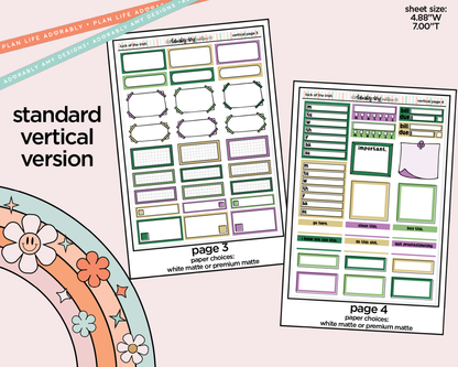 Vertical Luck of the Irish Weekly Sticker Kit for Vertical Standard Size Planners or Insert