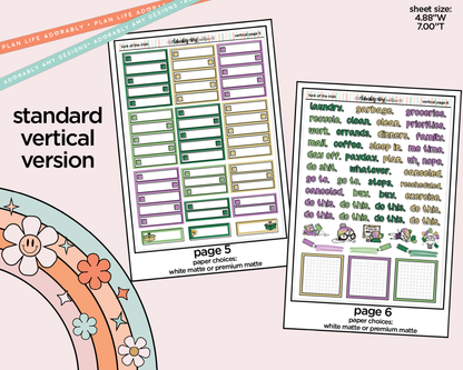 Vertical Luck of the Irish Weekly Sticker Kit for Vertical Standard Size Planners or Insert