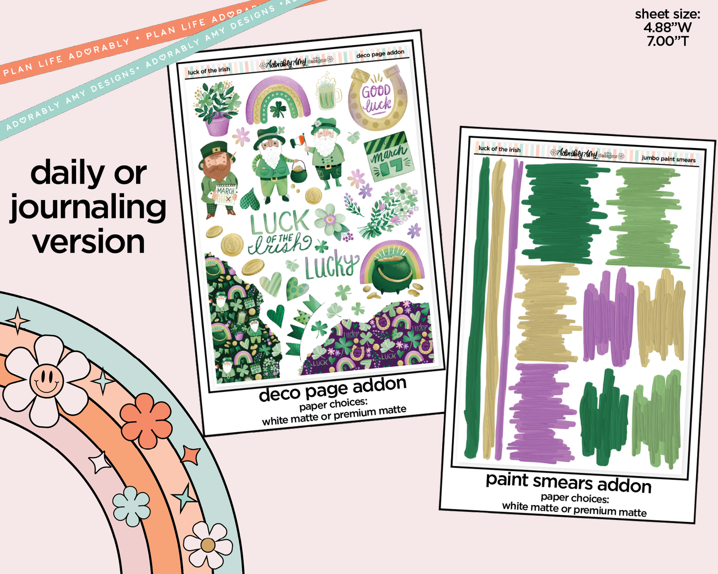 Journaling and Daily Planning Luck of the Irish Planner Sticker Kit