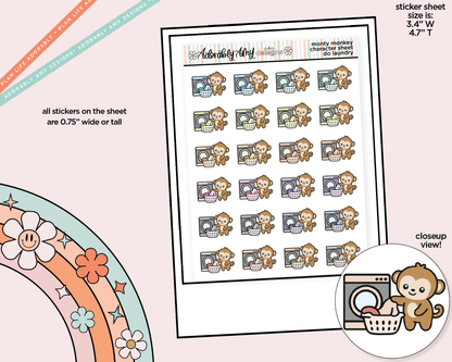 Monty the Monkey Do Laundry Decoration Character Planner Stickers