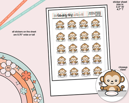 Monty the Monkey Eat Up! Meal Time Decoration Character Planner Stickers