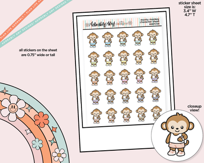 Monty the Monkey Exercise - Steps Decoration Character Planner Stickers