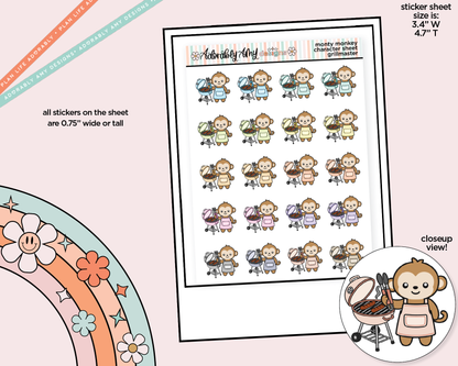 Monty the Monkey Grillmaster Decoration Character Planner Stickers