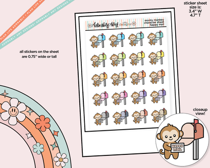 Monty the Monkey Happy Mail Decoration Character Planner Stickers