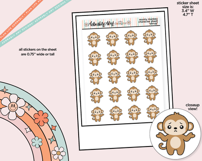 Monty the Monkey *Shrug* Decoration Character Planner Stickers