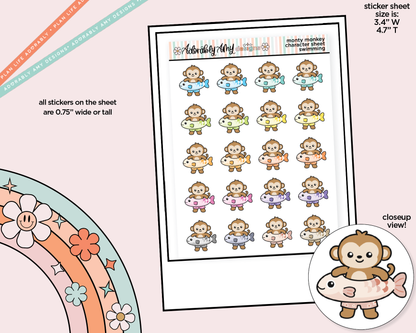 Monty the Monkey Swim Decoration Character Planner Stickers
