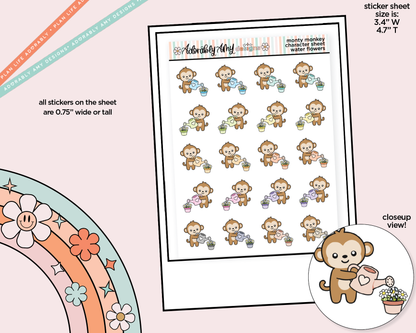 Monty the Monkey Water Flowers - Water Plants Decoration Character Planner Stickers