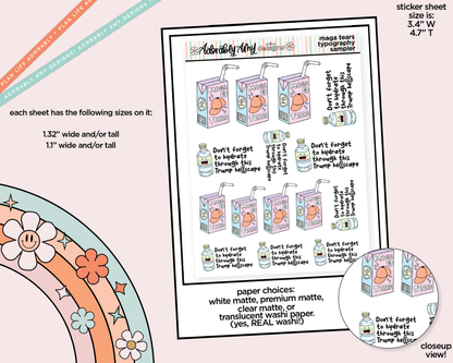 MAGA Tears Anti-Trump Themed Typography Sampler Planner Stickers