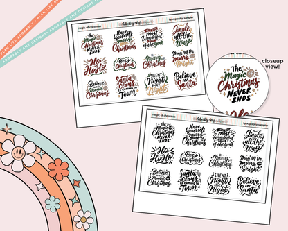 Magic of Christmas Deco Typography Sampler Planner Stickers