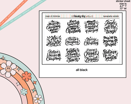 Magic of Christmas Deco Typography Sampler Planner Stickers
