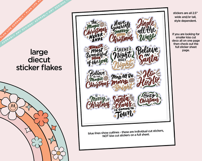 Magic of Christmas Deco Typography Sampler Planner Stickers