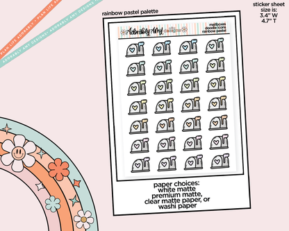 Rainbow Mailboxes Doodled Stickers for any Planner or Insert