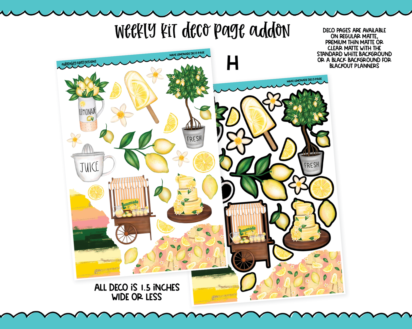 Make Lemonade Weekly Kit Addons - All Sizes - Deco, Smears and More!