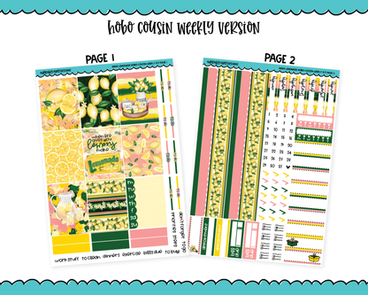 Hobonichi Cousin Weekly Make Lemonade Themed Planner Sticker Kit for Hobo Cousin or Similar Planners