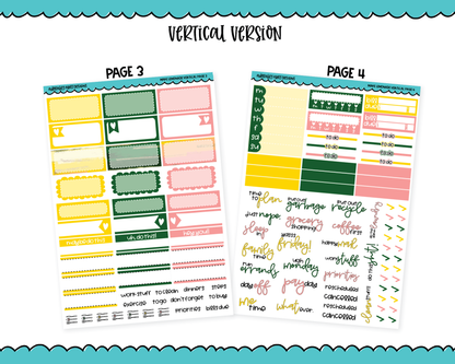 Vertical Make Lemonade Themed Planner Sticker Kit for Vertical Standard Size Planners or Inserts