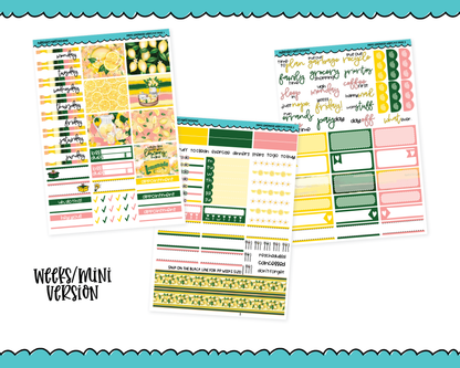 Mini B6/Weeks Make Lemonade Themed Weekly Planner Sticker Kit sized for ANY Vertical Insert