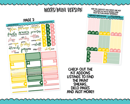 Mini B6/Weeks Make Lemonade Themed Weekly Planner Sticker Kit sized for ANY Vertical Insert