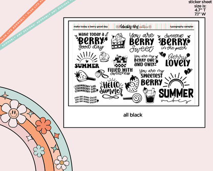Make Today a Berry Good Day Deco Typography Sampler Planner Stickers - Adorably Amy Designs