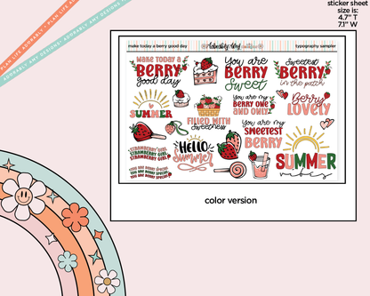 Make Today a Berry Good Day Deco Typography Sampler Planner Stickers - Adorably Amy Designs