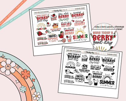 Make Today a Berry Good Day Deco Typography Sampler Planner Stickers - Adorably Amy Designs