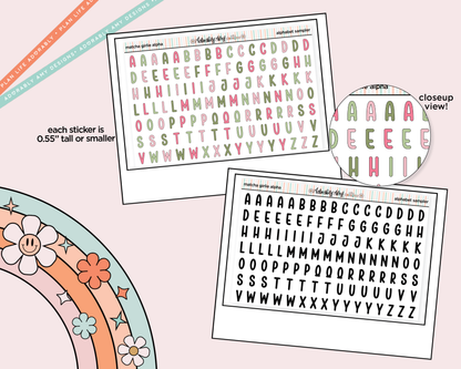 Matcha Girlie Alphabet Stickers Deco Typography Sampler Planner Stickers