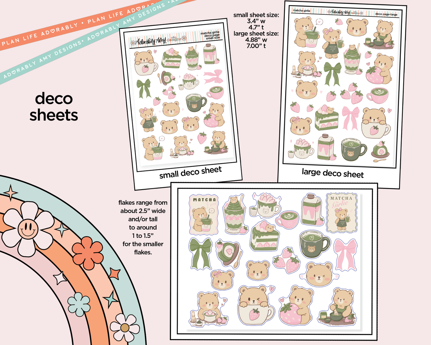 Matcha Girlie Weekly Kit Deco Pages - All Sizes