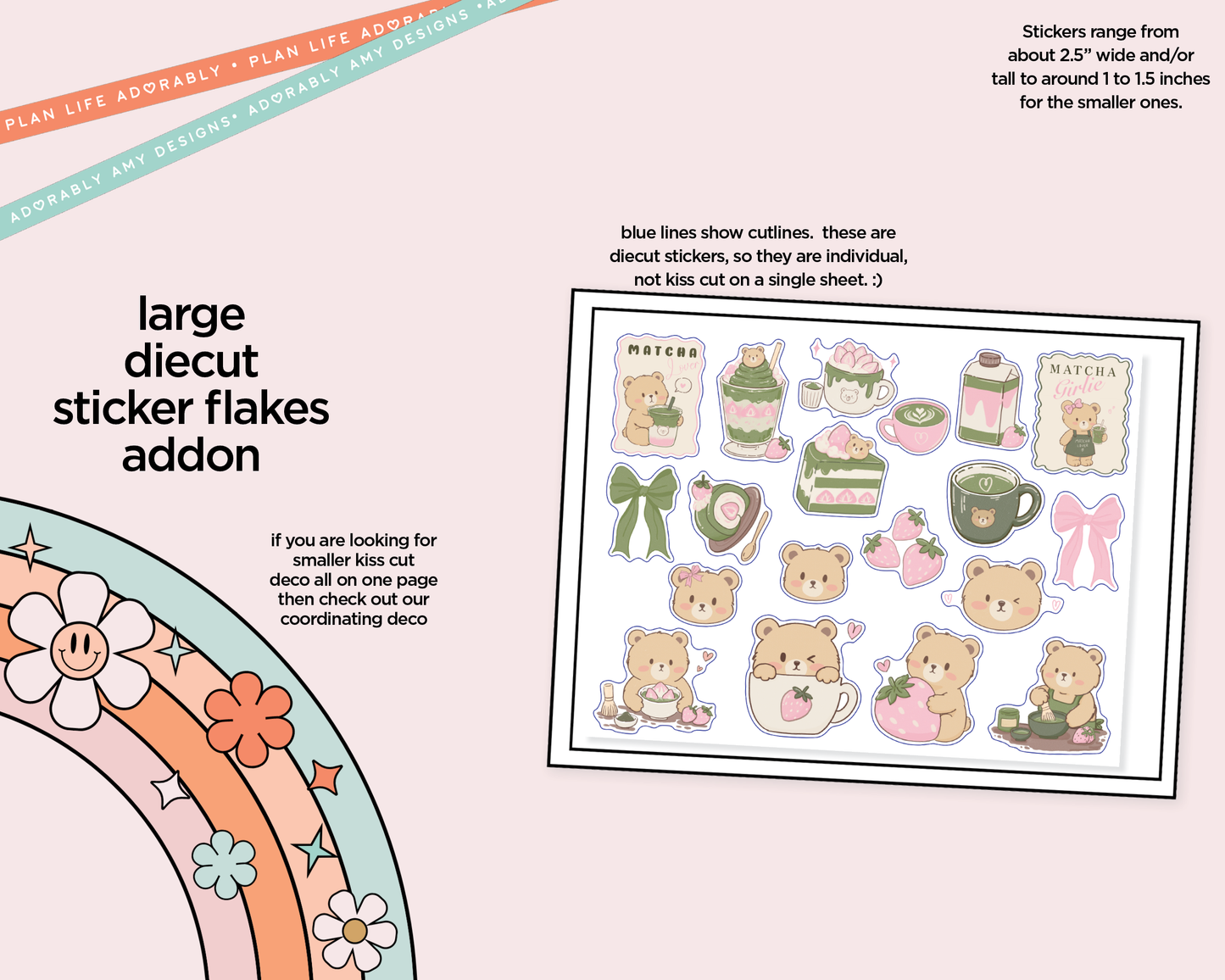 Matcha Girlie Weekly Kit Deco Pages - All Sizes