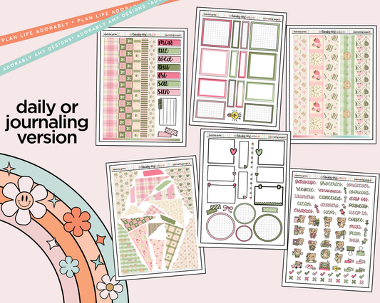 Journaling and Daily Planning Matcha Girlie Planner Sticker Kit