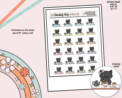 Toothless Cat Matcha Tea Decoration Character Planner Stickers