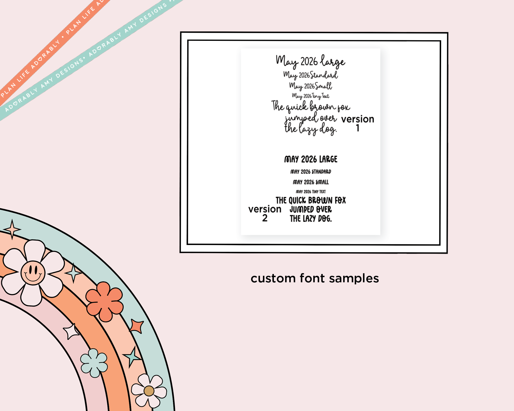May 2026 LE Font Custom Foiled Tiny Text Sticker Sheet Planner Stickers - Adorably Amy Designs