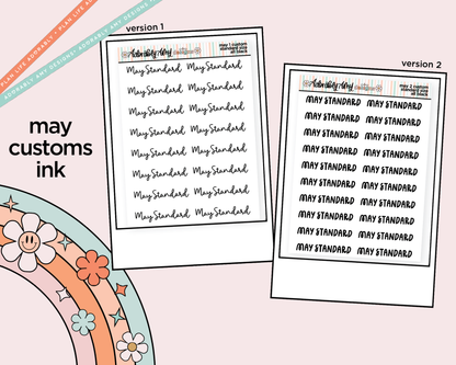 May 2026 LE Custom Typography Sticker Reminder Planner Stickers - Adorably Amy Designs