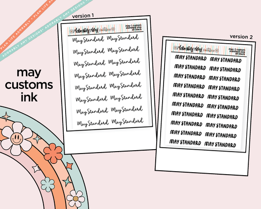 May 2026 LE Custom Typography Sticker Reminder Planner Stickers - Adorably Amy Designs