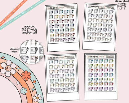Rainbow Meal Plan - Make Grocery List Doodled Icon Stickers