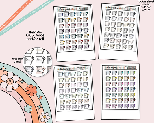 Rainbow Meal Plan - Make Grocery List Doodled Icon Stickers