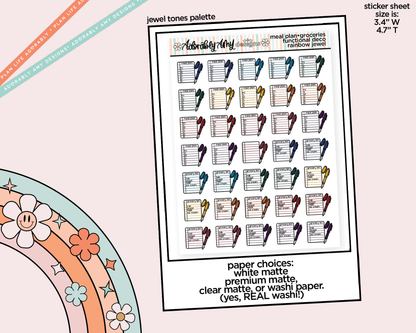 Rainbow Meal Plan - Make Grocery List Doodled Icon Stickers