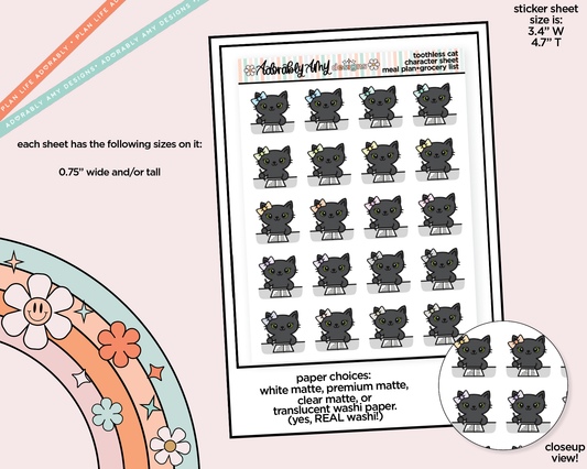 Toothless Cat Meal Plan - Grocery List Decoration Character Planner Stickers