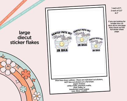 Gently Puts My Mental Health in Rice Typography Sampler Planner Stickers