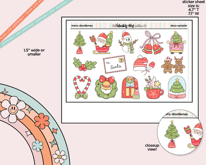 Merry Doodlemas Kawaii Decorative Planner Stickers
