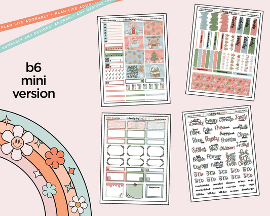 Mini B6 Merry Everything Planner Sticker Kit sized for ANY Vertical Insert